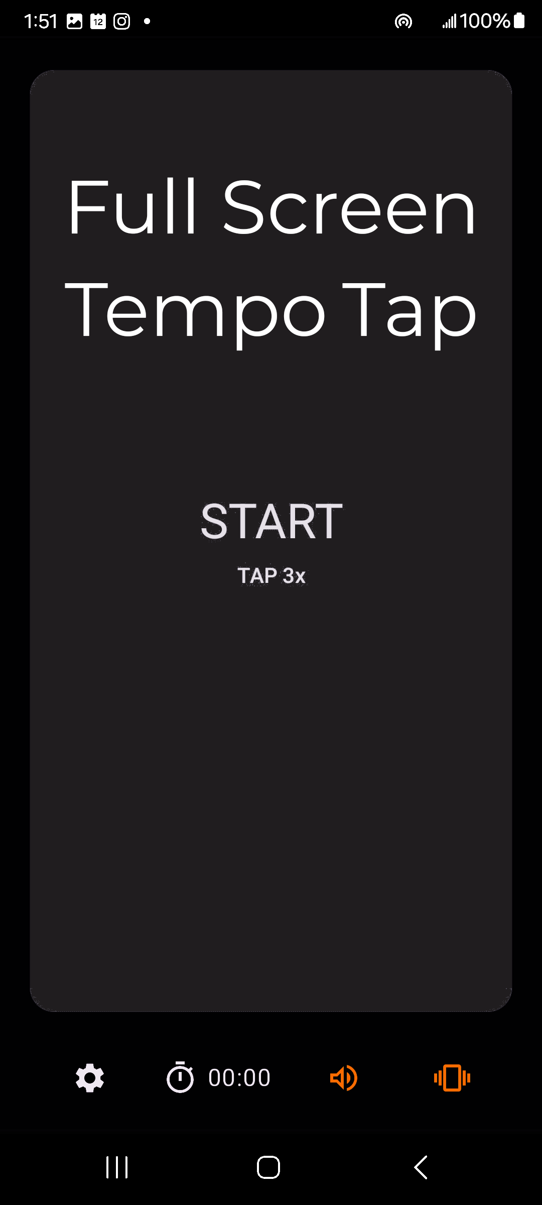 Tap tempo screen